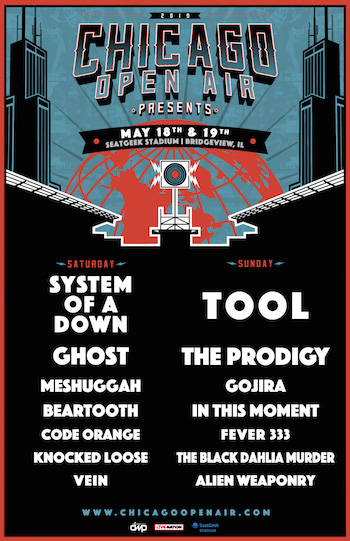 Chicago Open Air Presents flyer with band lineup