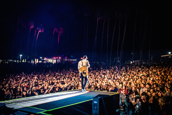 Chase Rice at Driftwood with the crowd in the background