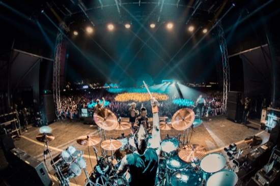 Five Finger Death Punch (looking out at the crowd) at Louder Than Life