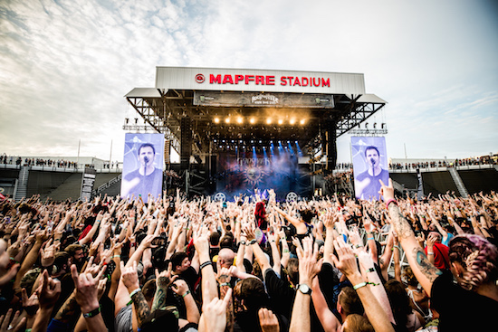 Rock On The Range 2018 crowd with hands in the air for Godsmack