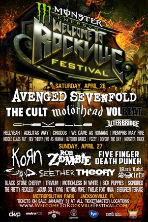 Monster Energy's Welcome To Rockville Festival flyer