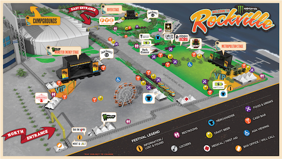 Monster Energy Welcome To Rockville festival map