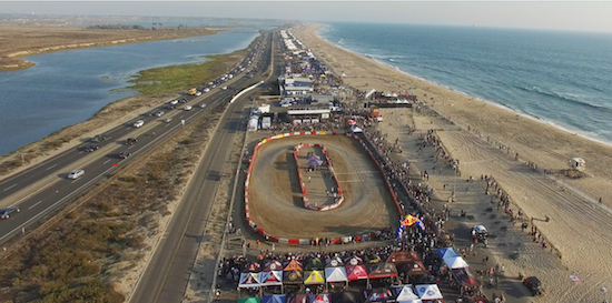 Aerial photo of the 2017 Moto Beach Classic at Bolsa Chica State Beach