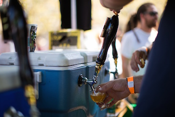 Beer being poured from a jockey box