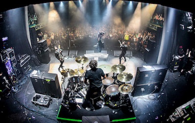 Papa Roach performing on ShipRocked 2017