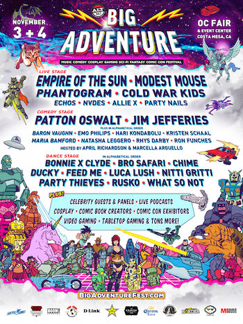 Alt 98.7 Presents Big Adventure flyer with performance lineup and venue details