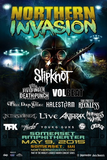 Northern Invasion flyer with band lineup and venue information