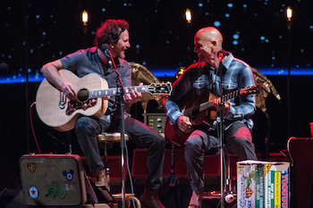 Eddie Vedder performing with Kelly Slater at Ohana